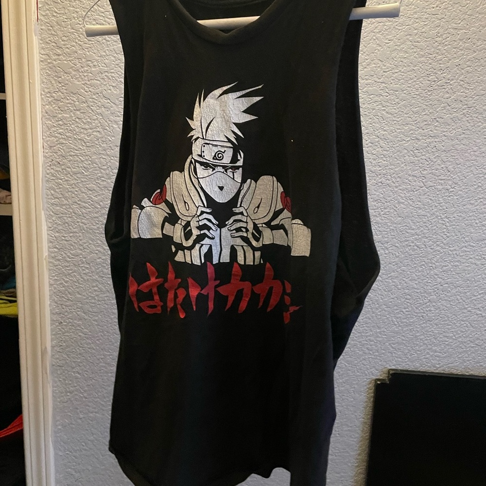 Black Naruto Shippuden Graphic Tank Top